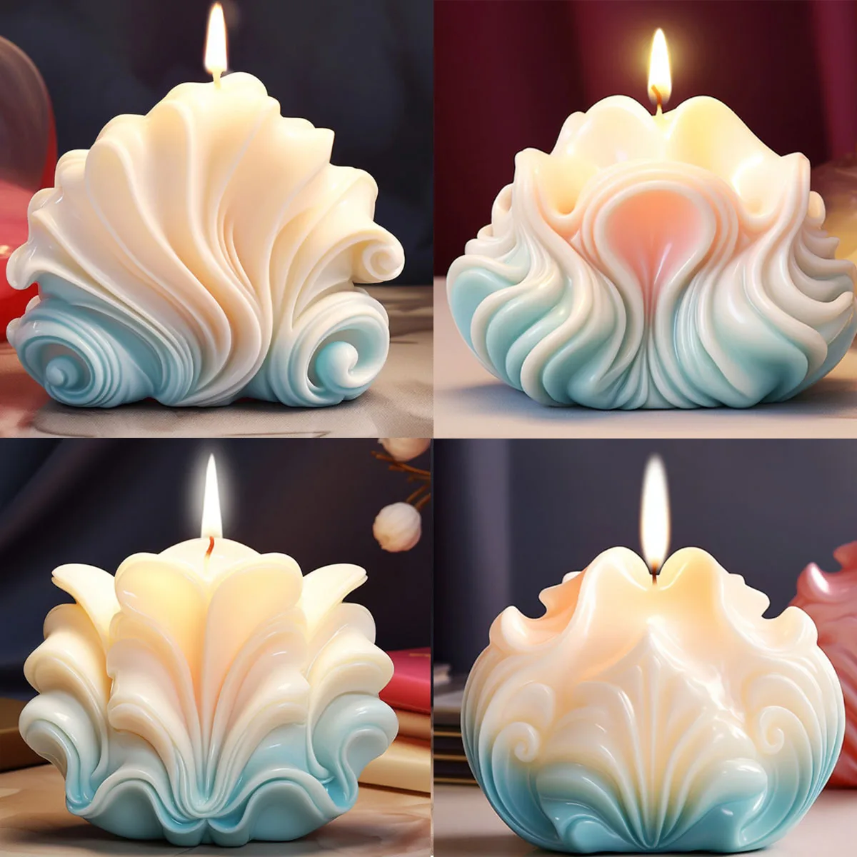 Resin Ocean Wave Mold - Cetakan Lilin Silikon Bentuk Kerang Laut