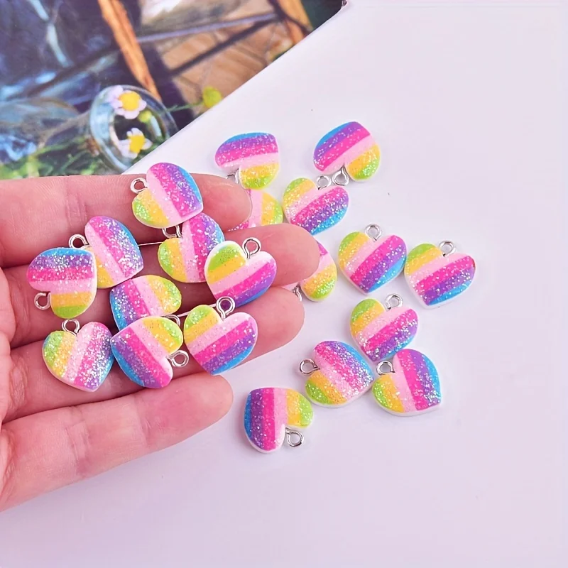10 Buah Liontin Resin Hati War - Resin Crafts Diy ulasan dan harga