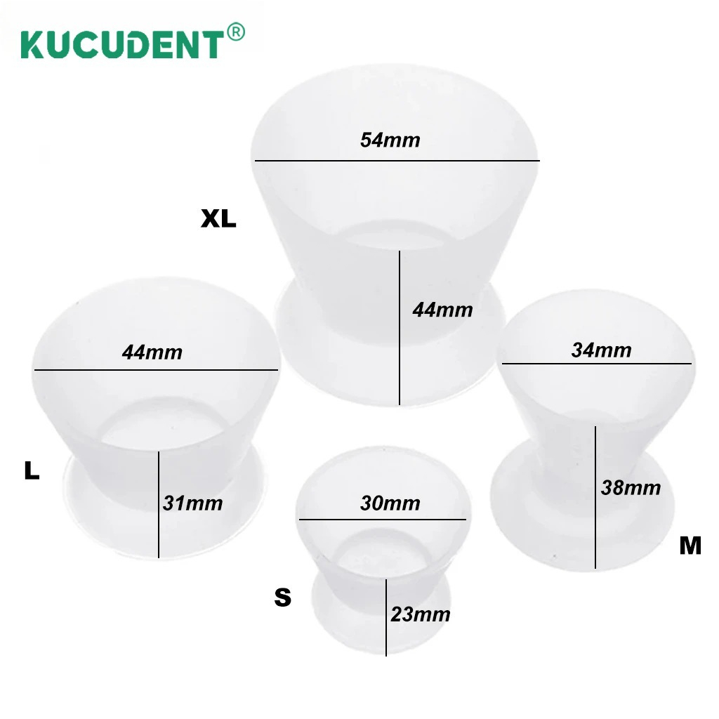 4Pcs/Set Mangkuk Silikon Gigi  - Mixing Cup Silicone ulasan dan harga