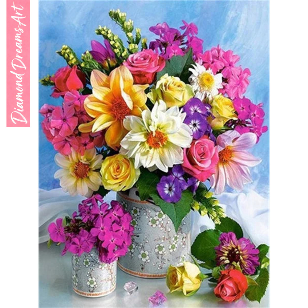 Lukisan Berlian 5D Motif Bunga - Resin Craft Kit ulasan dan harga